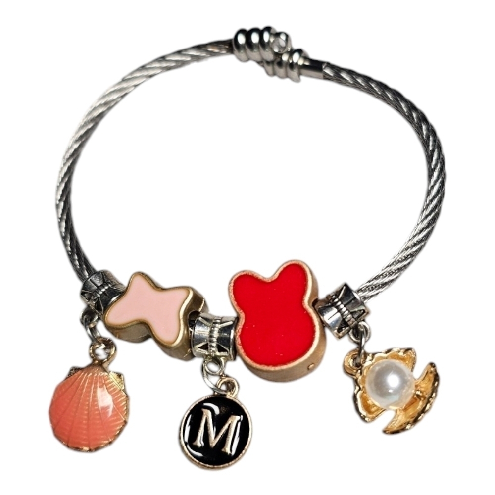 "M" Monogram Whimsical Wonderland Memories Charm Bracelet